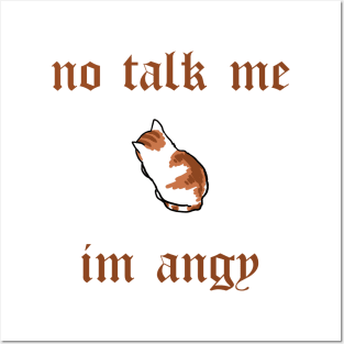 no talk me im angy Posters and Art